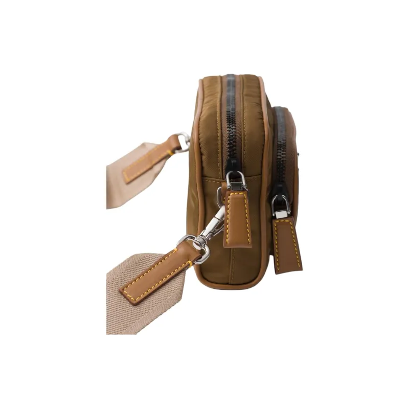 PRADA Recycled Nylon Shoulder Bag Crossbody Bag Men's Cork Beige-2