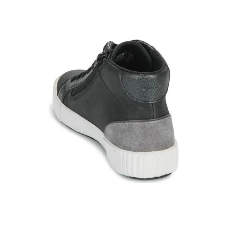 GEOX Mid Top Skateboard Shoes Women's Black Gray-4