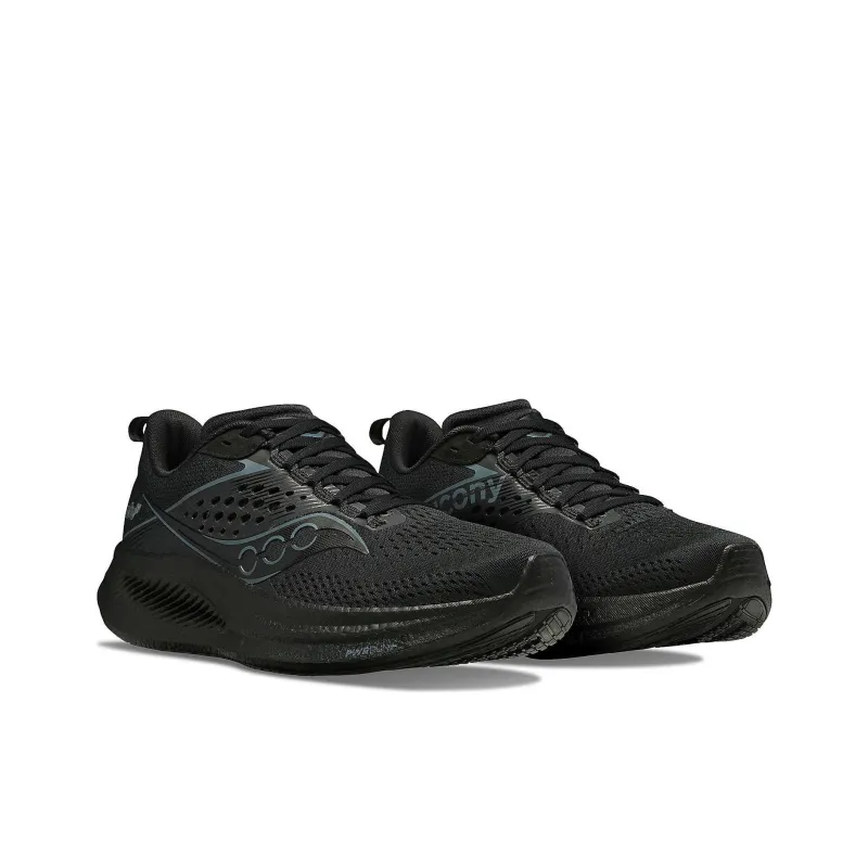 Saucony RIDE 17 Anti Slip Wear Resistant Low Top Running Shoes Women's Black-1