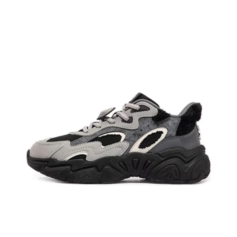 361° Fawn Durable Warm Low Top Casual Shoes Women's Black Gray-0