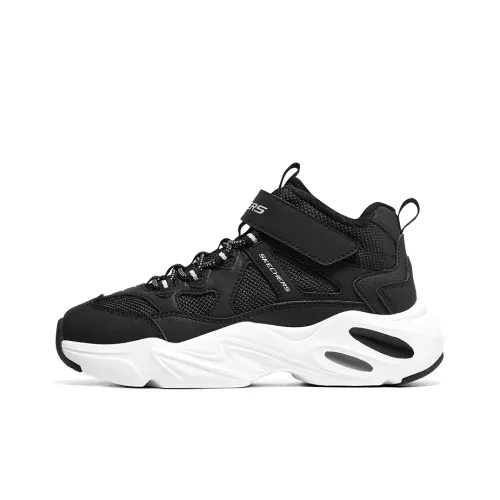 Skechers Anti-Slip Wear-Resistant Mid-Top Kids Lifestyle Shoes Black Teenagers