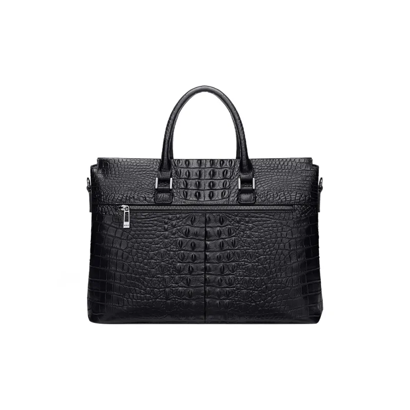 POLO Cow Leather Briefcase Tubas Men's Black-2
