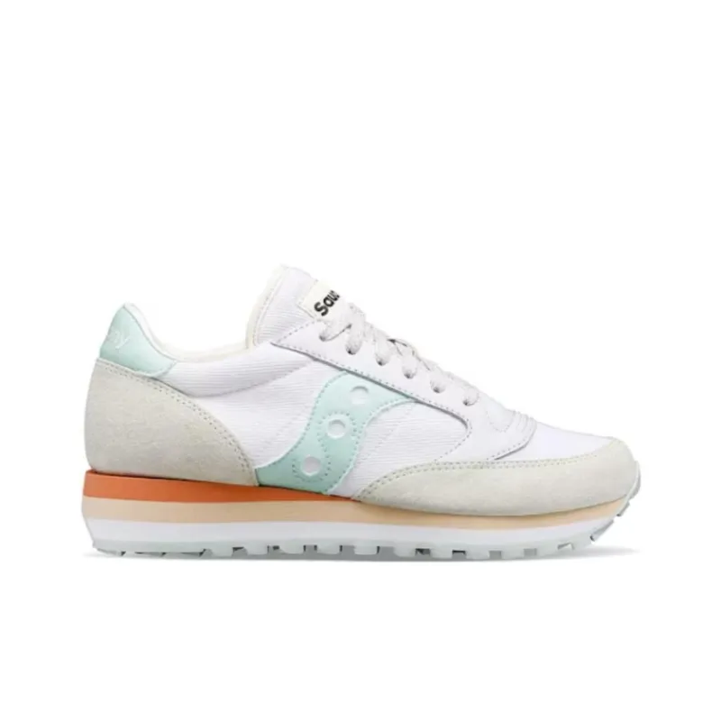Saucony Jazz Triple Anti Slip Wear Resistant Low Top Running Shoes Women's White-1