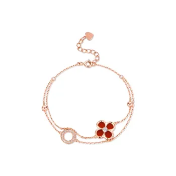 Trpopo S925 Sterling Silver Bracelets Women's Rose Gold