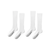 [2 Pack]JK Calf Socks, White+White