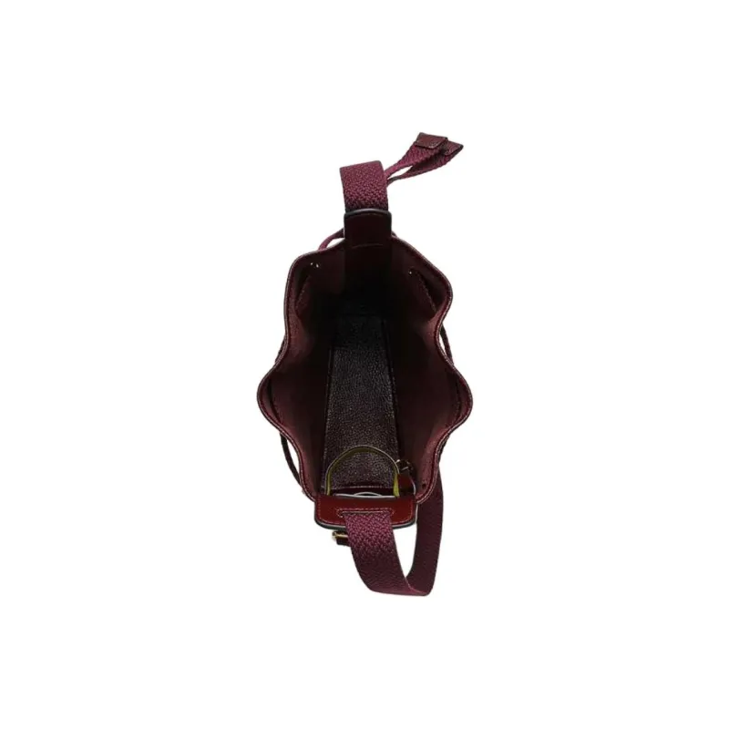 Ecco Cow Leather Bucket Bags Crossbody Bag Shoulder Bag Small Size Women's Dark Burgundy-4