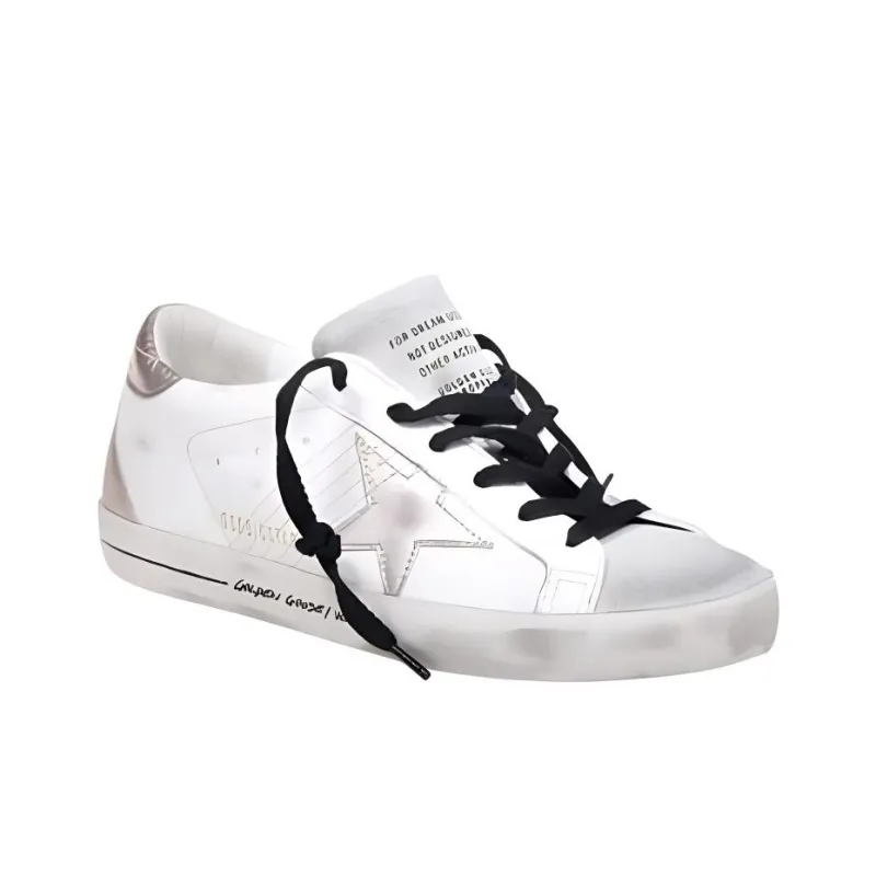Golden Goose Super Star White Silver Metallic Women's-2