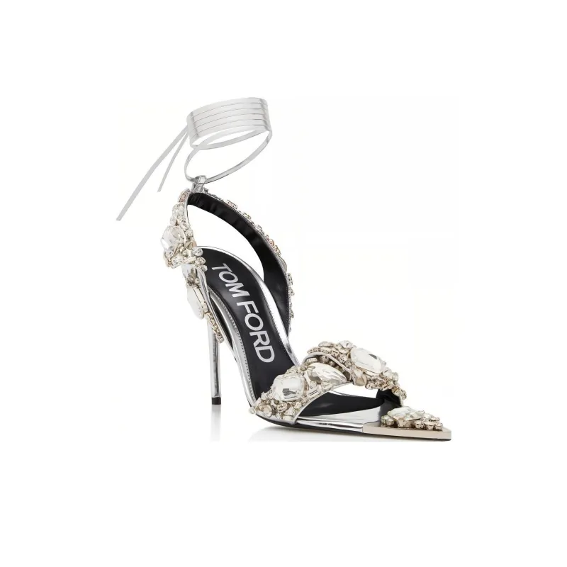 TOM FORD One Strap Sandals 10.5cm Women's Silver-2
