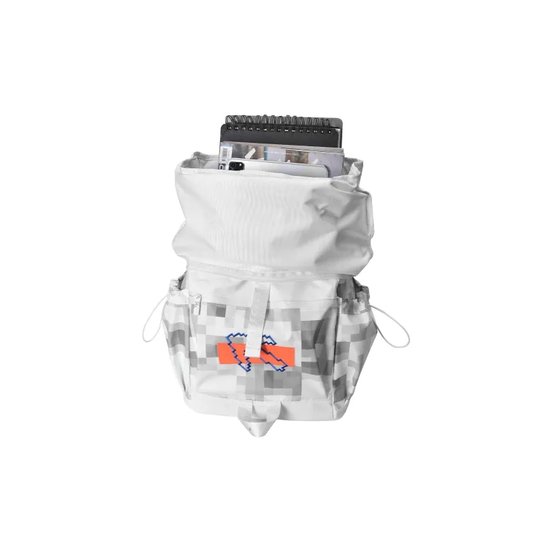 COEXISTENCE Polyester Backpack Basketball Bag Unisex White-3