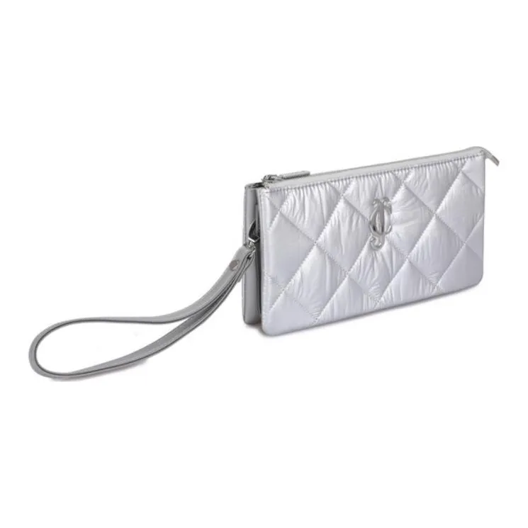 JUZI Polyethylene Leather Wrist Bags Clutches Women's Gray-1