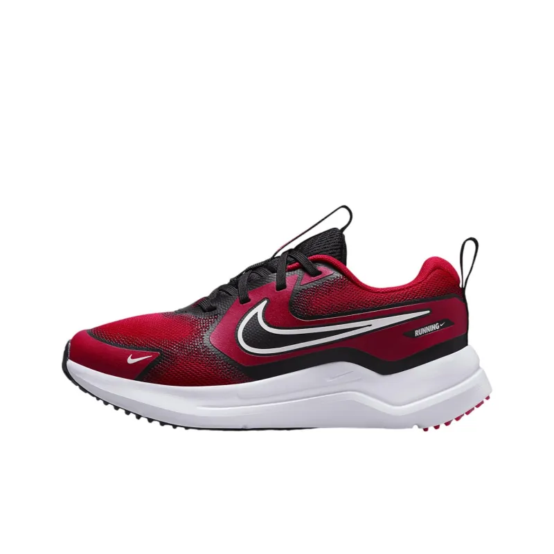 Nike Cosmic Runner Abrasion Resistant Low Top Kids' Running Shoes Red Black Unisex-0
