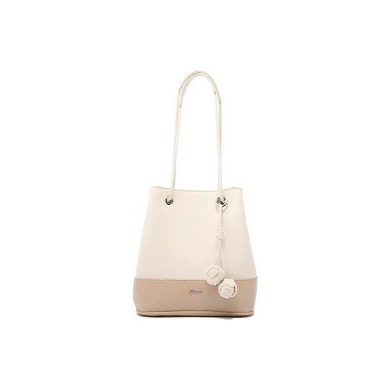 MICOCAH PU Bucket Bag, Portable Crossbody Bag, Shoulder Bag Women's Blue Coconut Jasmine/Milk Candies Cocoa-4