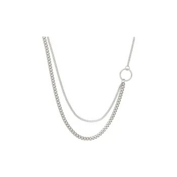 JUSTINE CLENQUET Brass Palladium-Plated Necklaces Women's Silver