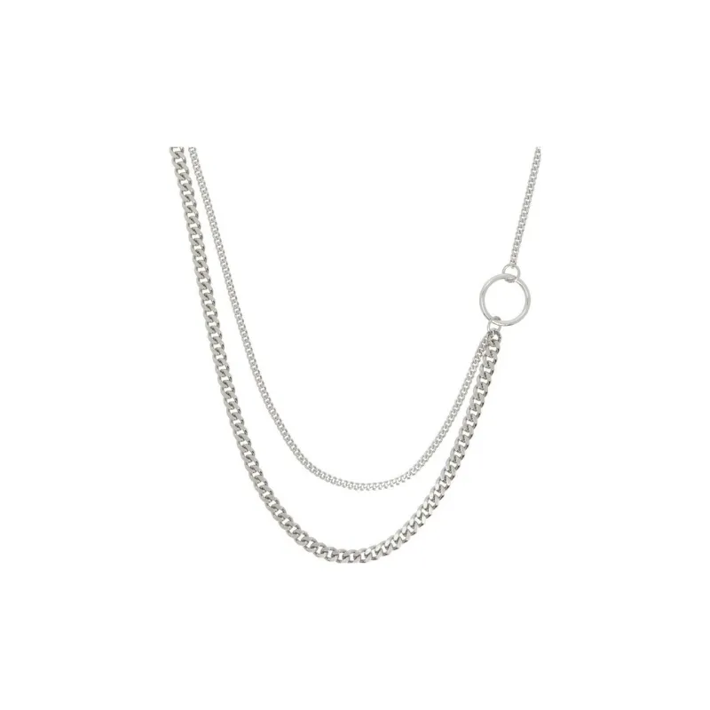 JUSTINE CLENQUET Brass Palladium-Plated Necklaces Women's Silver-0