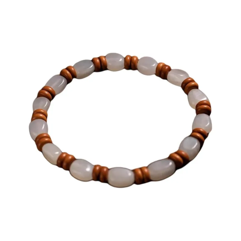 Andaozi Hetian Jade Bracelets White Jade Unisex-9
