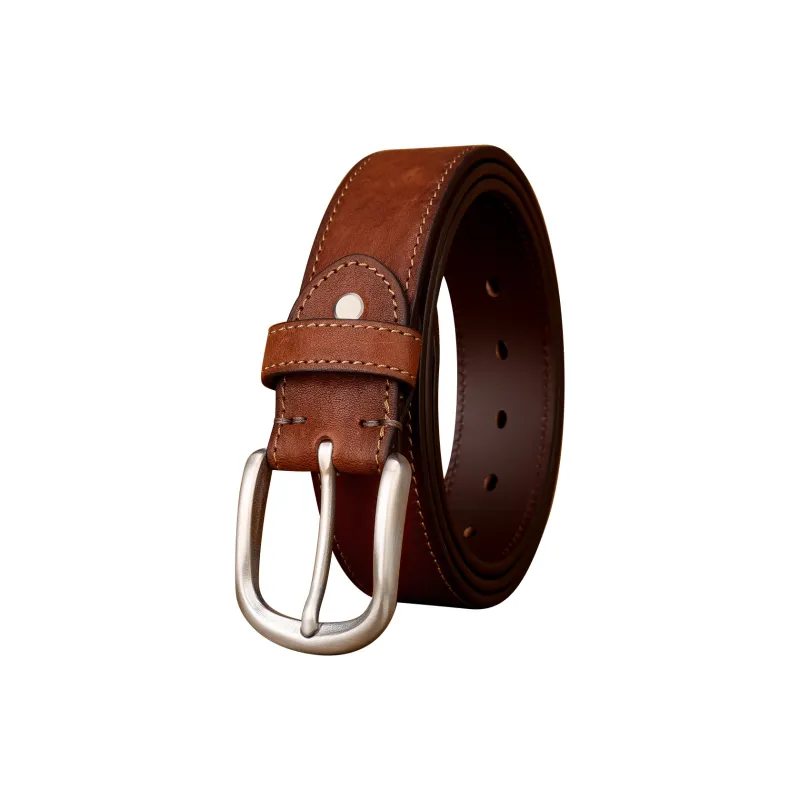 CATELLES Thick Horse Leather Leather Belts Men's Black/Coffee/Camel 3.8cm-8