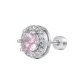 Pink Titanium Steel Stud Earrings--Single