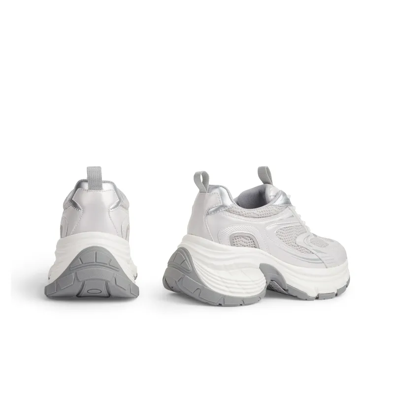 TOOMANYSHOES Space Walking Low-Top Chunky Sneakers Women's Silver-4