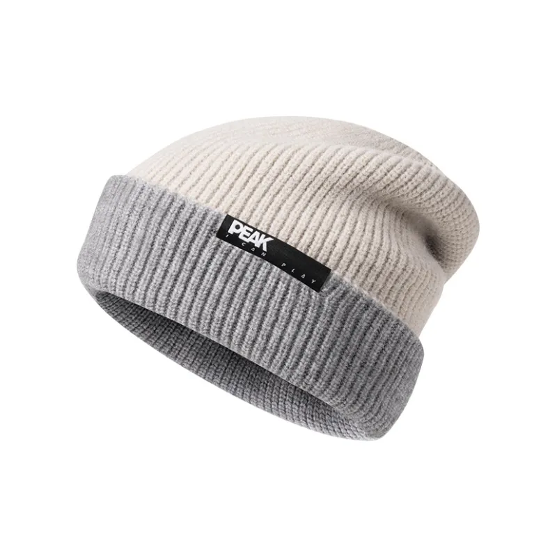 PEAK Acrylic Beanies Trendy Fashion Reversible Wear Unisex Heather Gray-2