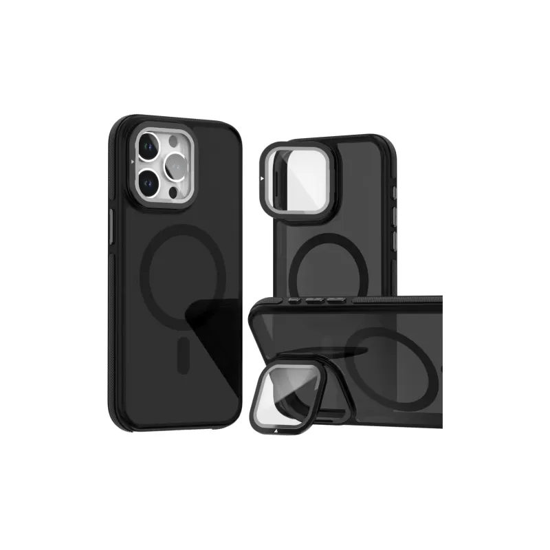 TXBX PC Material Two Tone Mist Pink Skin Feel Camera Cap Stand Case Compatibility With Apple 12/13/14/15/16 Collection-0