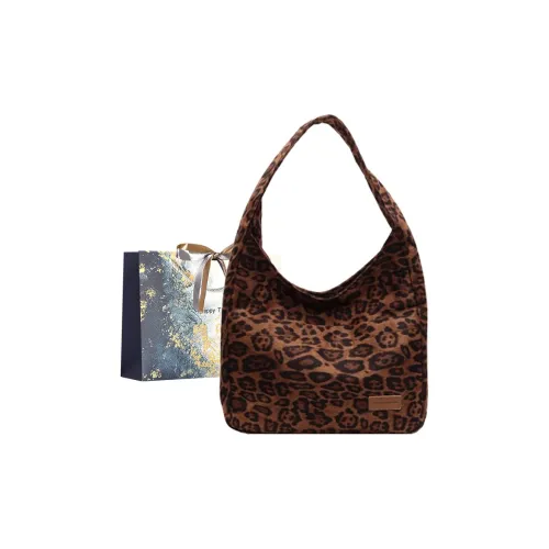 Iman's House Leather Velvet Shoulder Bag Women's Brown/Coffee