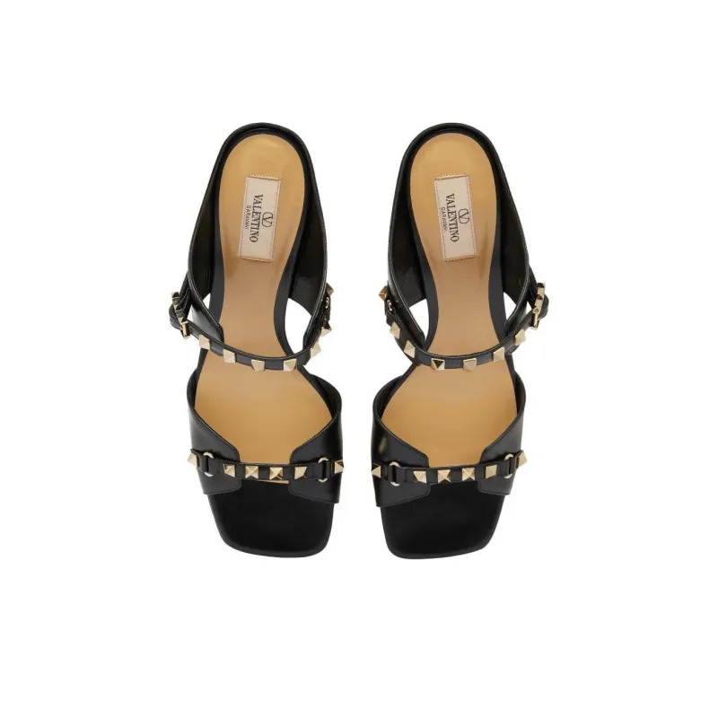 Valentino ROCKSTUD Slide Slippers 6.8cm Women's Black-3
