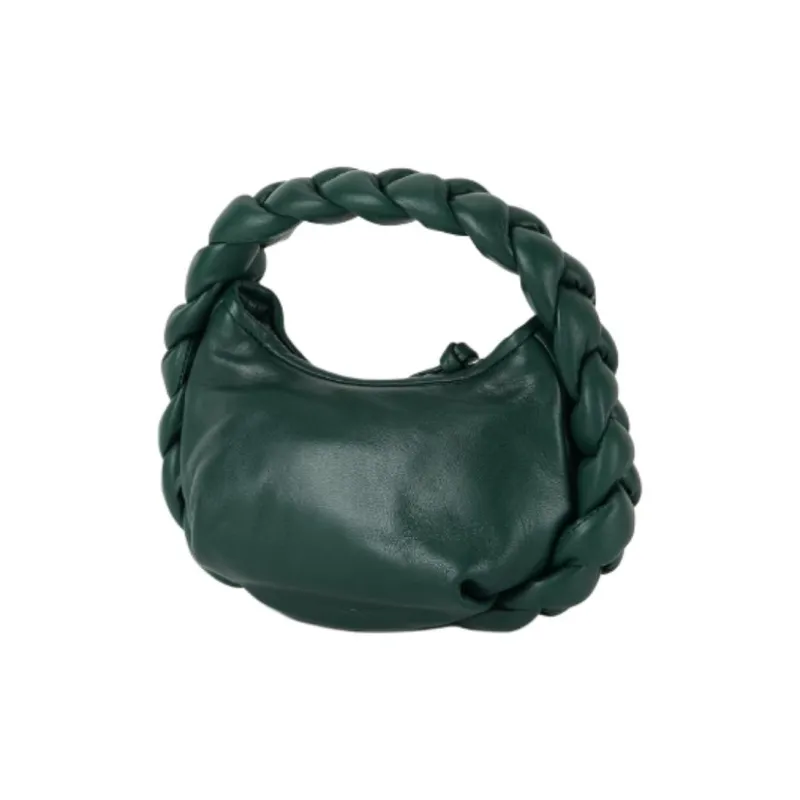 Hereu Lamb Leather Shoulder Bag Crossbody Bag Handbag Medium Size Women's Green-1