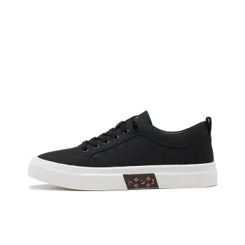 JOSINY Anti Slip Wear Resistant Lightweight Breathable Supportive Low Top Skateboard Shoes Men's Black