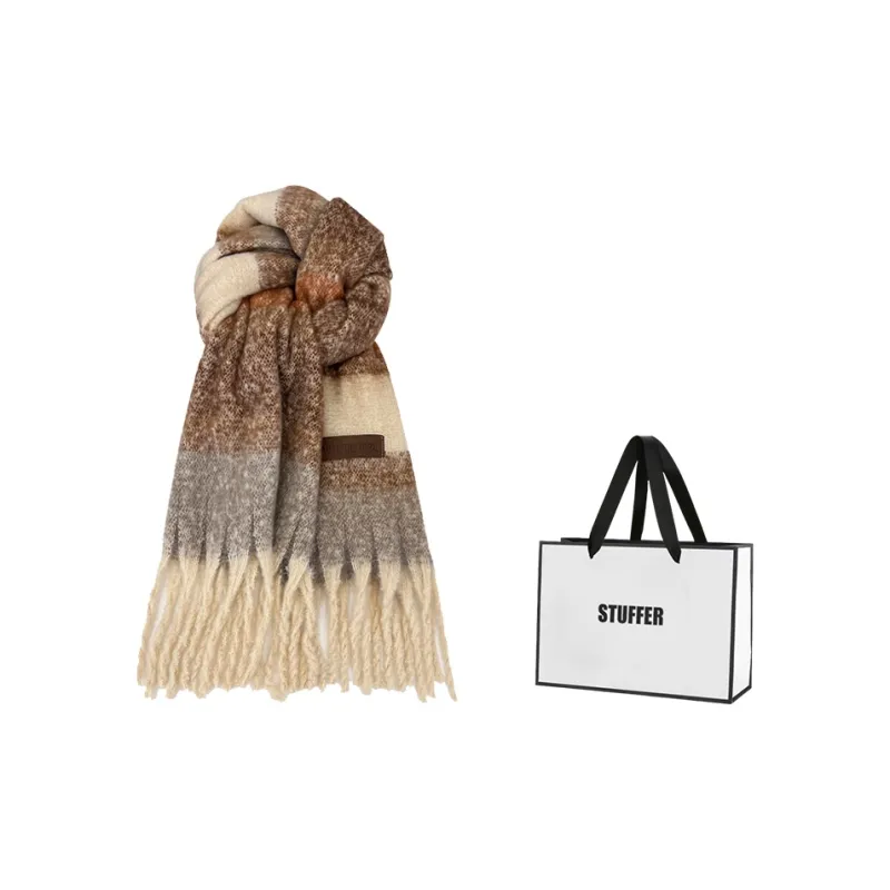 STUFFER Imitation Mohair Knit Scarves Unisex-6