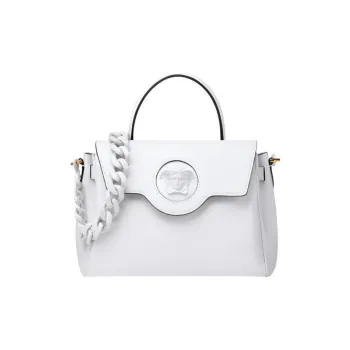 VERSACE La Medusa Cow Leather Crossbody Bags Handbags Medium Size Women's White