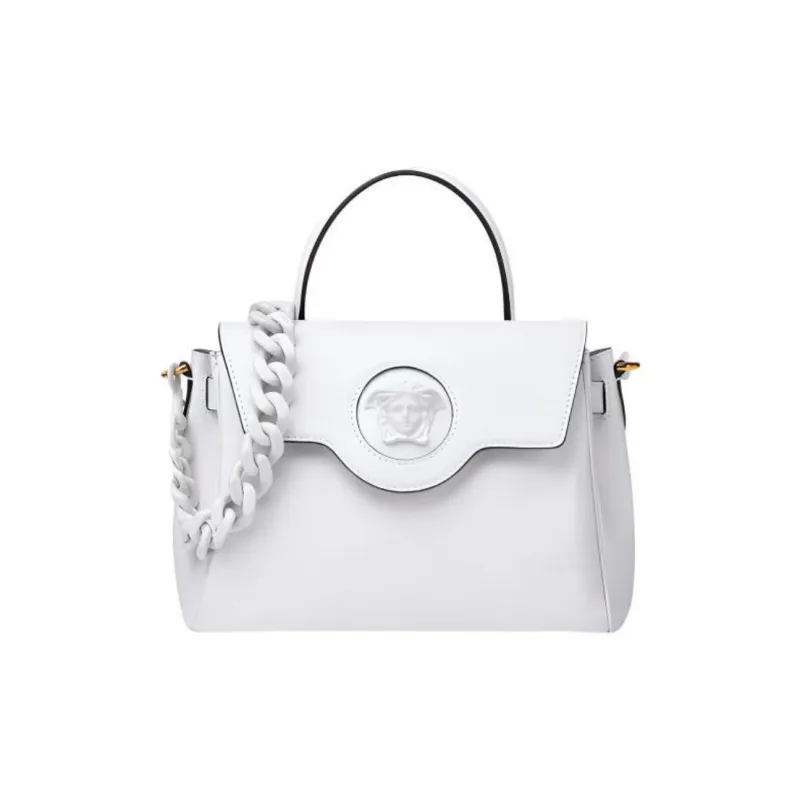 VERSACE La Medusa Cow Leather Crossbody Bags Handbags Medium Size Women's White-0