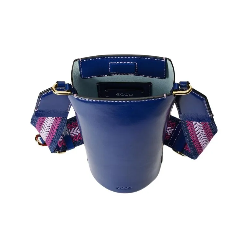 Ecco Cow Leather Bucket Bags Crossbody Bag Shoulder Bag Small Size Women's Electric Blue-4