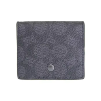 COACH Coated Canvas Wallet Men's Charcoal Black