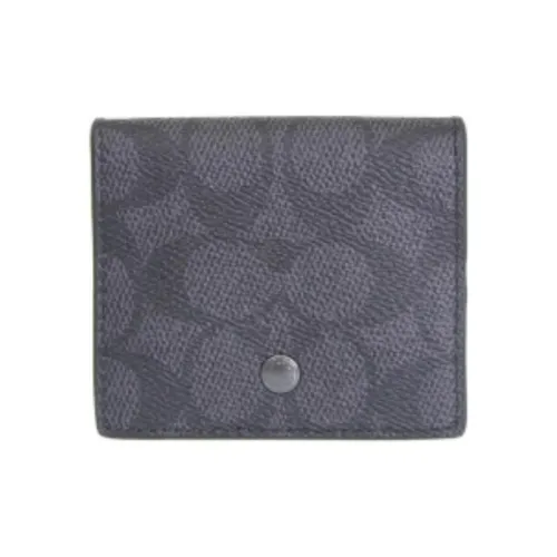 COACH Coated Canvas Wallet Men's Charcoal Black