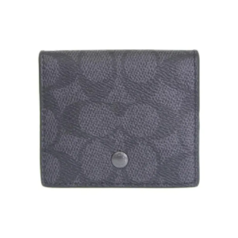 COACH Coated Canvas Wallet Men's Charcoal Black-0