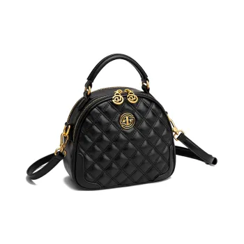 GELANDAI Cow Leather Shoulder Bag, Crossbody Bag Regular Women's Black