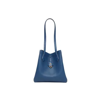 FENDI Origami Grained Leather Tote Bag Shopping Bag Handbag Shoulder Bag Medium Size Women's Blue