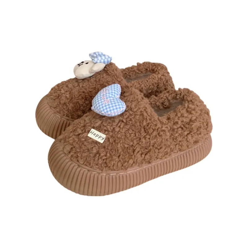 Thin Strips Cotton Slippers Women's, White-11