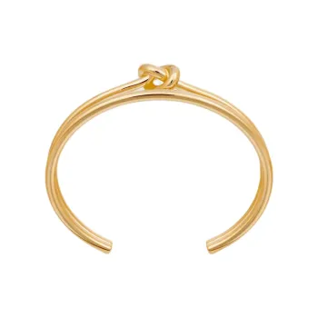 CELINE Knot Double Cuff In Brass With Gold Finish