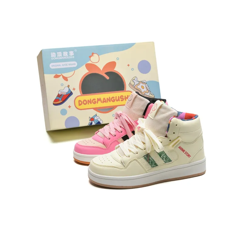 Anime Story Slip Resistant, Abrasion Resistant, Lightweight, Breathable Mid Top Skateboard Shoes Unisex Box Included-48