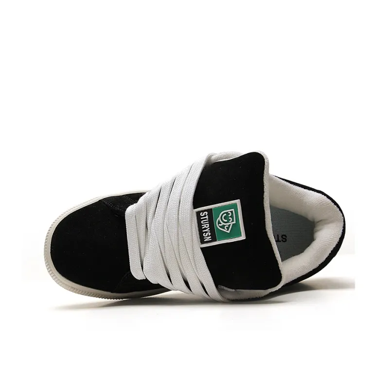 STUR YSN Wear resistant And Lightweight Low Top Skateboard Shoes Unisex Black White-4