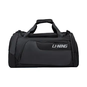 LiNing Durable Fabric Travel Bag Unisex Black/Gray
