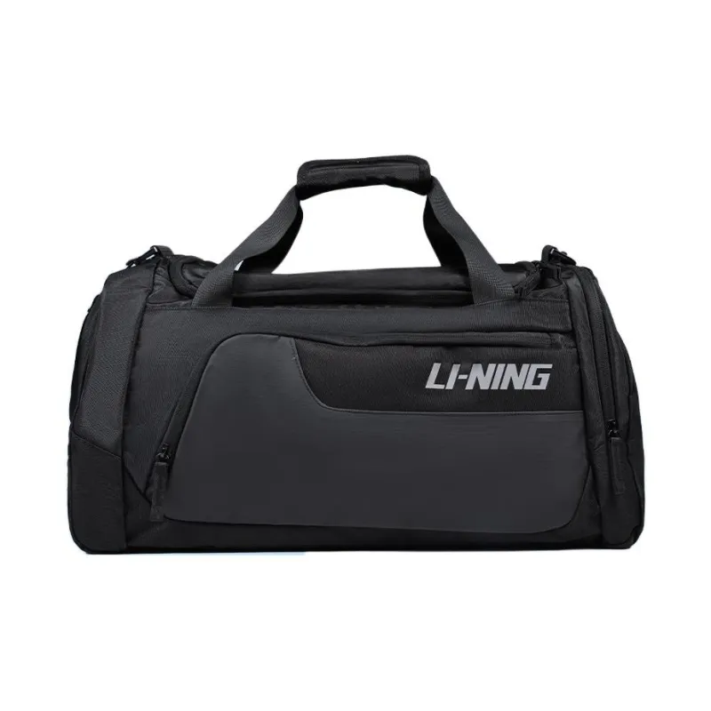 LiNing Durable Fabric Travel Bag Unisex Black/Gray-0