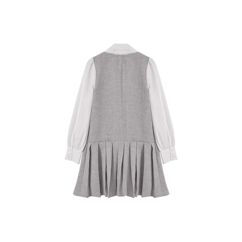 WESTLINK Long Sleeved Dress Women's Black+White-1