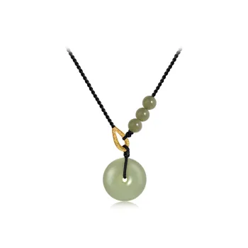 Bermuda Eyes Hetian Jade Necklaces Pale Greenish White Jade Unisex