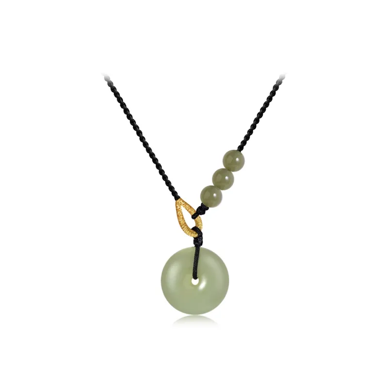 Bermuda Eyes Hetian Jade Necklaces Pale Greenish White Jade Unisex-0