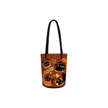 AOSONG Suede Tech Fabric Bucket Bags Shoulder Bags Women's Pumpkin Kitten