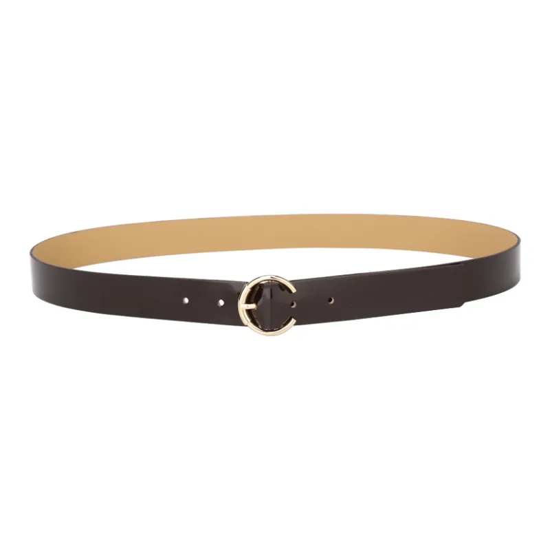 CATELLES Top Grain Cow Leather Leather Belts Women's Black/Burgundy/Coffee/Apricot 2.8cm-14