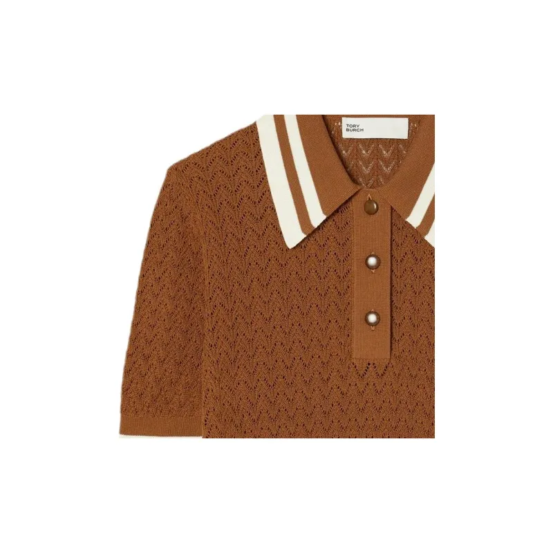 TORY BURCH SS24 Polo Shirt Women's Caramel-2
