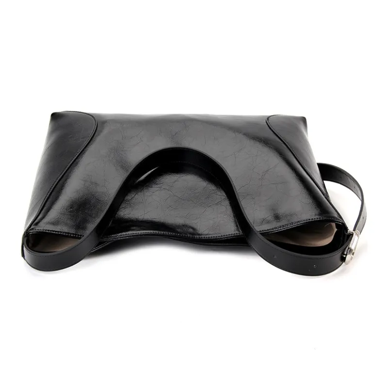 YOCAMU Genuine Leather Tote Bag Shopping Bag Shoulder Bag Crossbody Bag Large Size Unisex Multicolor-3